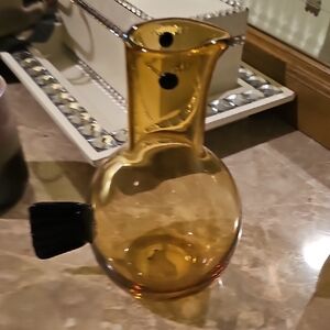 COPY - Amber Glass Pitcher with Black Handle